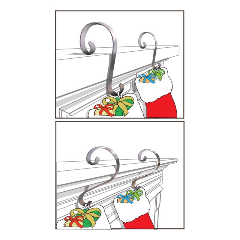 Haute Decor Stocking Scrolls Stocking Hanger - 4 Pack (Matte Black) - Christmas Stocking Holder Set for Various Mantel Sizes, Including Large - Image 4